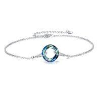 wholesale 925 Sterling Silver Infinity Circle Bracelet Wholesale With Rainbow Charm-crystal