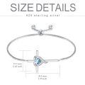 TOUPOP Sterling Silver Aquamarine Cross Heart Bracelet Birthday Gift For Women-0-4