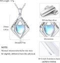 wholesale 925 Sterling Silver Blue Moonstone Heart Pendant Necklace for Women-0-5