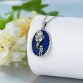 wholesale 925 Sterling Silver Lapis Lazuli Astronaut & Spaceship Pendant Necklace Universe Jewelry for Women and Men-0-2