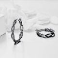 wholesale Sterling Silver Hypoallergenic Lightweight Twisted Hoop Earrings with Click Top-0-14