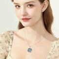 wholesale Sterling Silver Crystal Abalone Shell Animal Pendant Tree of Life Necklace-0-58