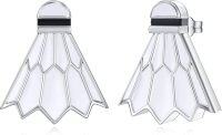wholesale 925 Sterling Silver Badminton Shuttlecock Stud Earrings for Women and Men-Badminton