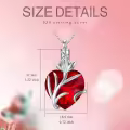 TOUPOP Sterling Silver Crystal Heart Cremation Urn Necklace With Filler-0-4