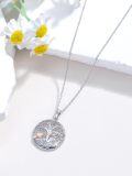 wholesale 925 Sterling Silver Tree of Life Wolf Pendant Necklace for Women Birthday Christmas Gifts-0-2
