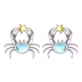 wholesale 925 Sterling Silver Starfish Stud Earrings Wholesale with Blue Stone and Gold Accents-0-0