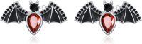 wholesale 925 Sterling Silver Red Crystal Bat Studs Gothic Halloween  for Her-Bat