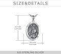 wholesale 925 Sterling Silver Saint Michael Protect Us Oval Medallion Travel Protection Pendant Necklace 45cm Chain with Cleaning Brush and Funnel Set-0-9