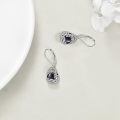 wholesale 925 Sterling Silver Tree Of Life Drop Earrings Wholesale With Green Stone-0-81