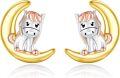 wholesale 925 Sterling Silver Moon & Unicorn Stud Earrings for Girls - Hypoallergenic  Set-0-0
