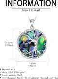 wholesale 925 Sterling Silver Abalone Shell Tree of Life Sun Moon Pendant Necklace-0-3