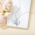 wholesale 925 Sterling Silver Mother and Child Cubic Zirconia Heart Pendant Necklace for Mom Women Wife Gift-0-3