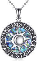 wholesale 925 Sterling Silver Abalone Shell Norse Viking Sun Pendant Necklace for Women Men s-0-0