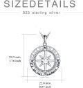 wholesale Gold 925 Sterling Silver Moissanite Compass Pendant Necklace with I'd be lost without you Engraving for Women-0-3