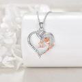 wholesale 925 Sterling Silver 16th Birthday Necklace Heart Rose Flower Pendant for Women Mothers Day Christmas Gifts-0-2