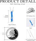wholesale Sterling Silver Opal Leaf Bar Necklace White Blue Green Gift for Women Teens-0-8