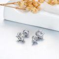 wholesale 18K White Gold Plated 925 Sterling Silver Moissanite 2ct D VVS1 Round Stud Earrings-0-1