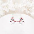 wholesale 925 Sterling Silver Snowman Christmas Dangle Earrings Gift for Women-0-1