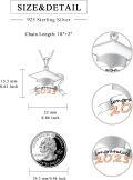 wholesale 925 Sterling Silver Graduation Cap Pendant Necklace with Congratulate 2025 Charm - College/High School Jewelry for Women-0-3