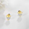 wholesale Gold-Plated 925 Sterling Silver Chick Cubic Zirconia Stud Earrings for Women-0-3