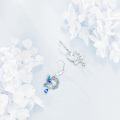 wholesale 925 Sterling Silver Hummingbird & Flowers Drop Earrings for Women Girls  4cm Long-0-3