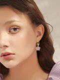 wholesale Gold 925 Sterling Silver Pink CZ Flower Stud Earrings - Trendy Jewelry for Women's Anniversaries & Birthdays-0-1