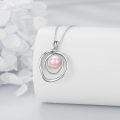 wholesale Sterling Silver White Black Pink Turquoise White Opal Rose Gold Pearl Necklace for Women-0-7