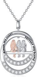 wholesale TOUPOP Sisters Gifts From Sister 925 Sterling Silver 2 Sisters Necklace With Crystal Sister Jewelry Gifts For Women Daughter Friends Birthday (sisters Gifts-3) -0-0