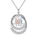 TOUPOP Sterling Silver Crystal 2 Sisters Necklace Gifts For Women-0-0