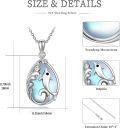 wholesale 925 Sterling Silver Blue Moonstone Dolphins Pendant Necklace for Women-0-1