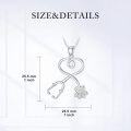 wholesale S925 Sterling Silver Hypoallergenic Paw Print & Stethoscope Pendant Necklace for Vet Lovers-0-3
