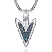 wholesale 925 Sterling Silver Butterfly Pendant With Opal Inlay Necklace-Crushed Abalone