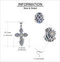 wholesale 925 Sterling Silver Celtic Knot Cross Pendant with Opal and Yellow CZ Stones - Religious  for Women & Men-0-4
