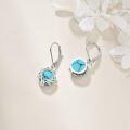 wholesale Sterling Silver Gemstone Leverback Dangle Drop Filigree Earrings for Women-0-8