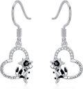 wholesale 925 Sterling Silver Heart-Shaped Cow Drop Stud Earrings for Women - Cow Lover Gift Idea-0-0