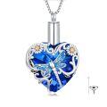 TOUPOP 925 Sterling Silver & Crystal Butterfly/Dragonfly/Hummingbird/Bee Cremation Memorial Necklace-0-0