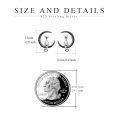 wholesale 925 Sterling Silver Cat and Crescent Moon Stud Earrings for Women-0-20