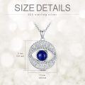 wholesale 925 Sterling Silver & Blue Lapis Lazuli Evil Eye Pendant Necklace – Protection Charm, Adjustable 18 Chain-0-4