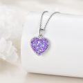 wholesale 925 Sterling Silver Iridescent Crystal Heart Pendant Necklace - Valentine's Day Gifts for Her-0-12
