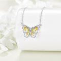 wholesale Sterling Silver Amethyst Butterfly Necklace for Women Crystal Pendant Gift-0-2
