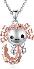 wholesale 925 Sterling Silver Axolotl Charm Necklace - Kawaii Jewelry for Women-0-0