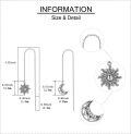 wholesale 925 Sterling Silver Sun & Moon Long Threader Drop Earrings for Women - Bohemian Witchcraft s-0-3