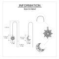 wholesale 925 Sterling Silver Sun & Moon Long Threader Drop Earrings for Women - Bohemian Witchcraft s-0-3
