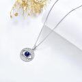 wholesale 925 Sterling Silver & Blue Lapis Lazuli Evil Eye Pendant Necklace – Protection Charm, Adjustable 18 Chain-0-3