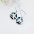 TOUPOP Sterling Silver Crystal Panda Origami Earrings for Women-0-4
