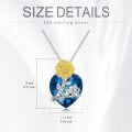 wholesale 925 Sterling Silver Metal Sunflower Koala Blue Crystal Heart Pendant Necklaces for Women Girls Valentines Gift Ideas-0-4