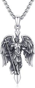 wholesale 925 Sterling Silver Angel Guardian Pendant Necklace for Men & Women-0-0