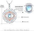 wholesale 925 Sterling Silver Moonstone Evil Eye Lotus Pendant Necklaces for Women and Men Teens s 45cm Chain Length-0-1