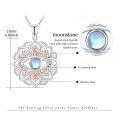 wholesale 925 Sterling Silver Mandala Eye Pendant Necklace Wholesale With Blue Moonstone-0-1
