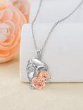 wholesale 925 Sterling Silver Mask & Roses Pendant Theatre Themed Necklace for Women Gifts in Box-0-4
